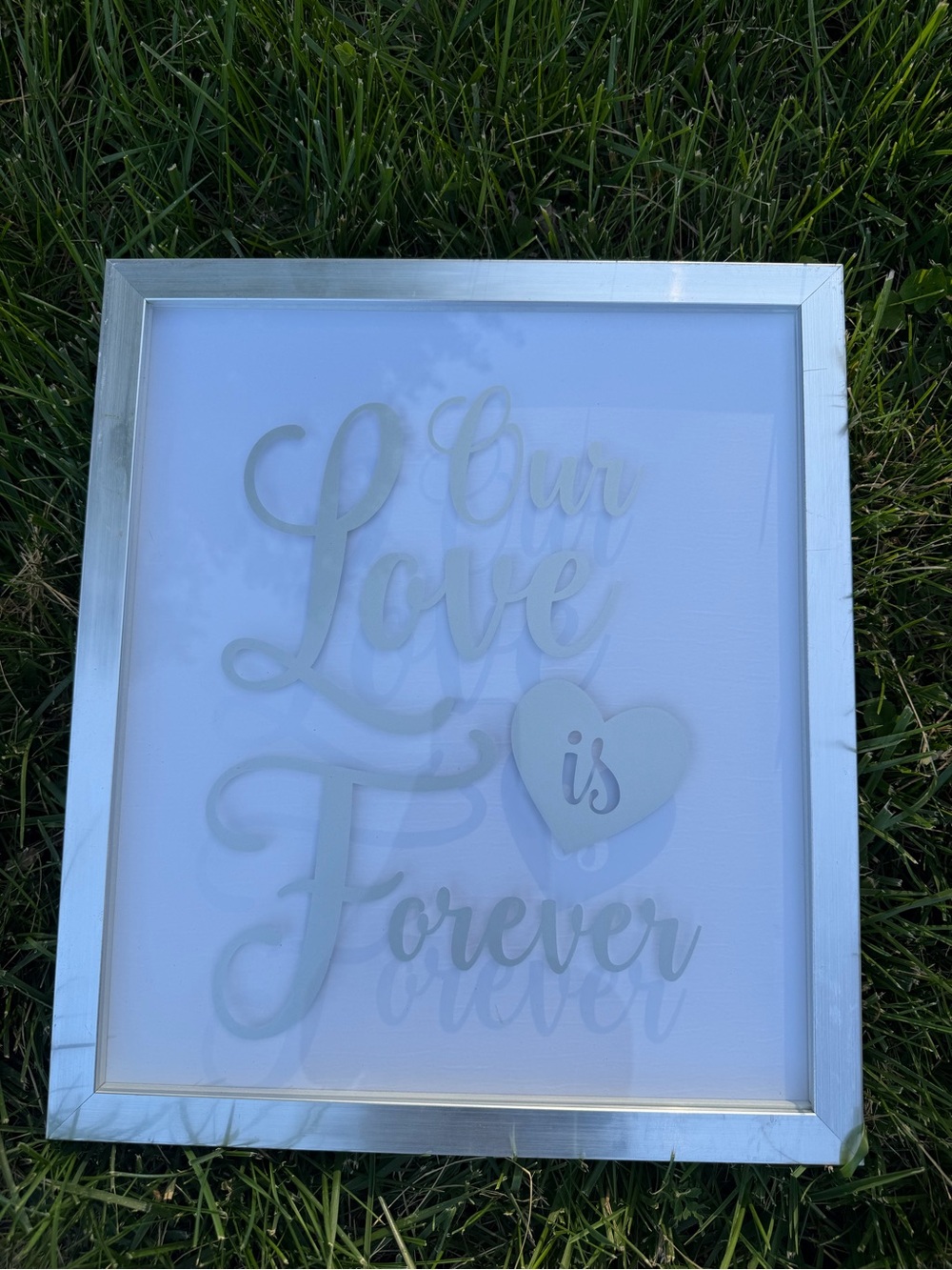 Party City Silver "Our Love is Forever" Framed Wall Art